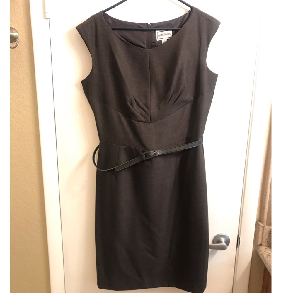 Charcoal heather gray slim line dress
